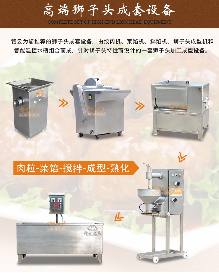 批量加工獅子頭的全套設(shè)備，肉圓加工機(jī)器廠家(圖2)