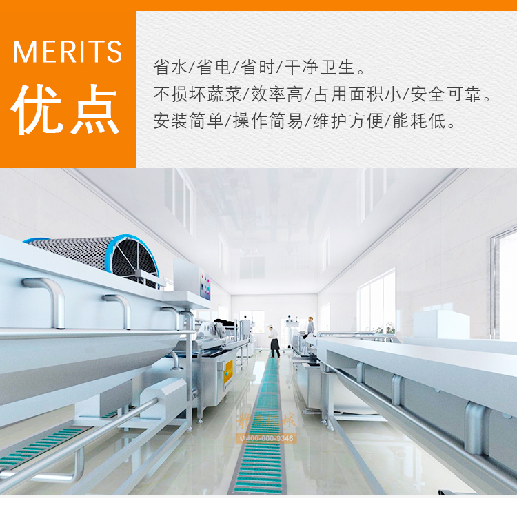 贛州中央廚房凈菜加工流水線學校營養餐配送中心蔬菜加工自動化生產線(圖3)