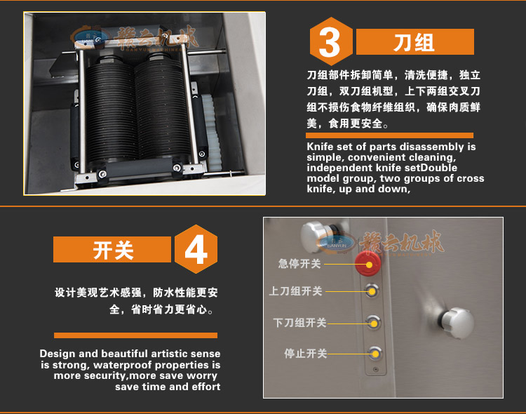  贛云牌360型進(jìn)口切肉絲機(jī)一次成絲，榨菜切絲肉類切絲加工設(shè)備(圖10)